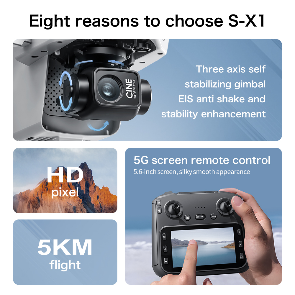 S-X1 MAX GPS Drone, 3 Eksenli  - Drone X1 Rc incelemesi ve fiyatı